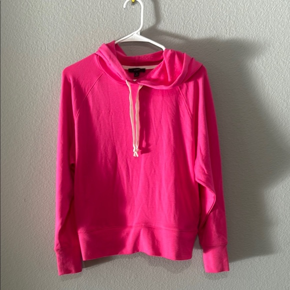 J. Crew Pink Hoodie with pockets Barbie pink barbiecore soft - Picture 2 of 10